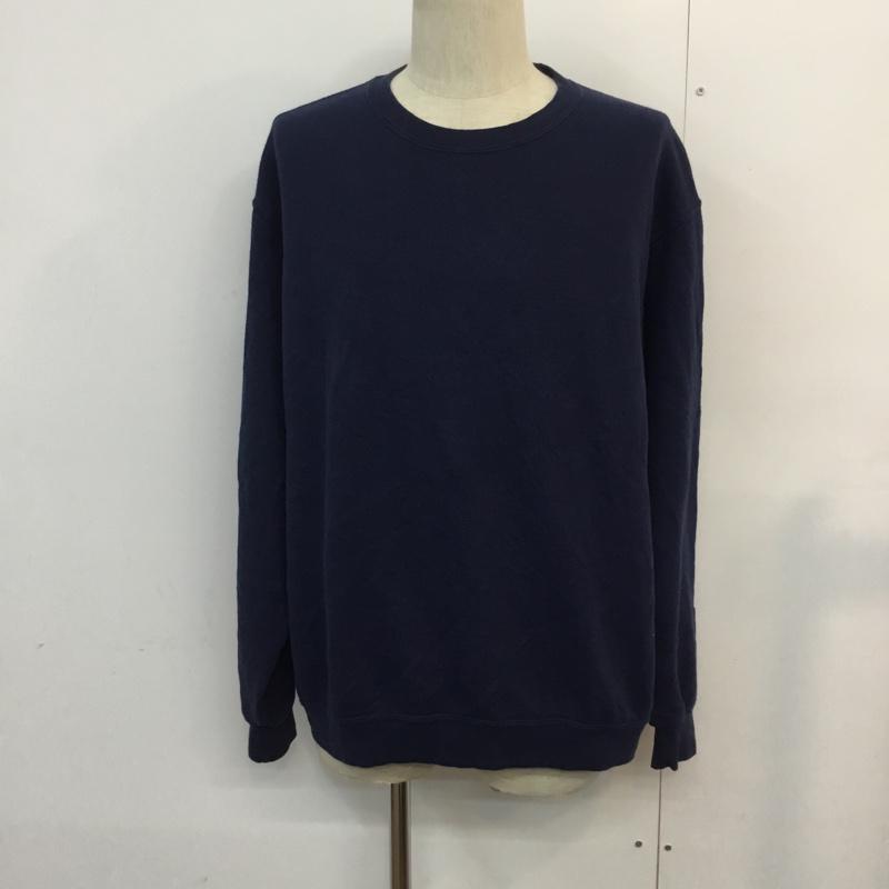 フルーツオブザルーム FRUIT OF THE LOOM トレーナー 長袖 スウェット 裏起毛 L 無地 紺 / ネイビー / メンズ USED 古着 中古 10059261