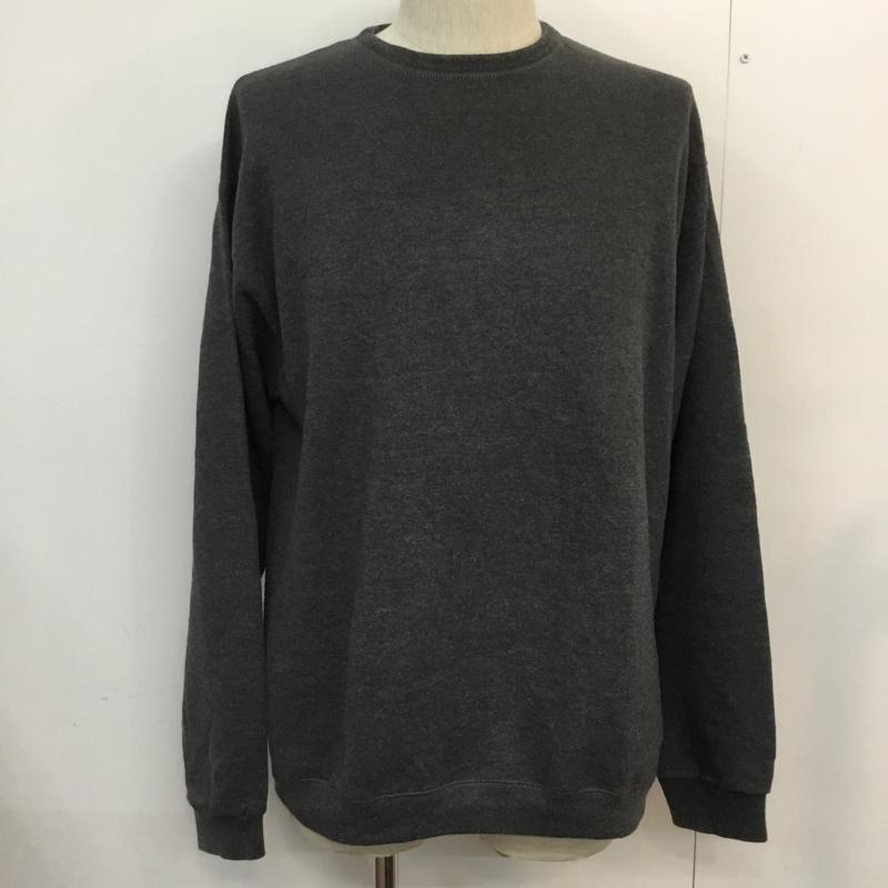 ヘインズ HANES トレーナー 長袖 スウェット 裏起毛 M 無地 ダークグレー / ダークグレー / メンズ USED 古着 中古 10059266