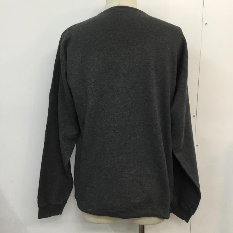 ヘインズ HANES トレーナー 長袖 スウェット 裏起毛 M 無地 ダークグレー / ダークグレー / メンズ USED 古着 中古 10059266