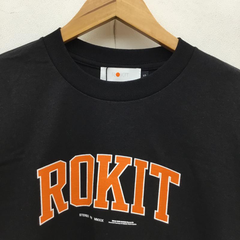 ロキット ROKIT Tシャツ 半袖 S ロゴ、文字 黒 / ブラック / メンズ USED 古着 中古 10059302