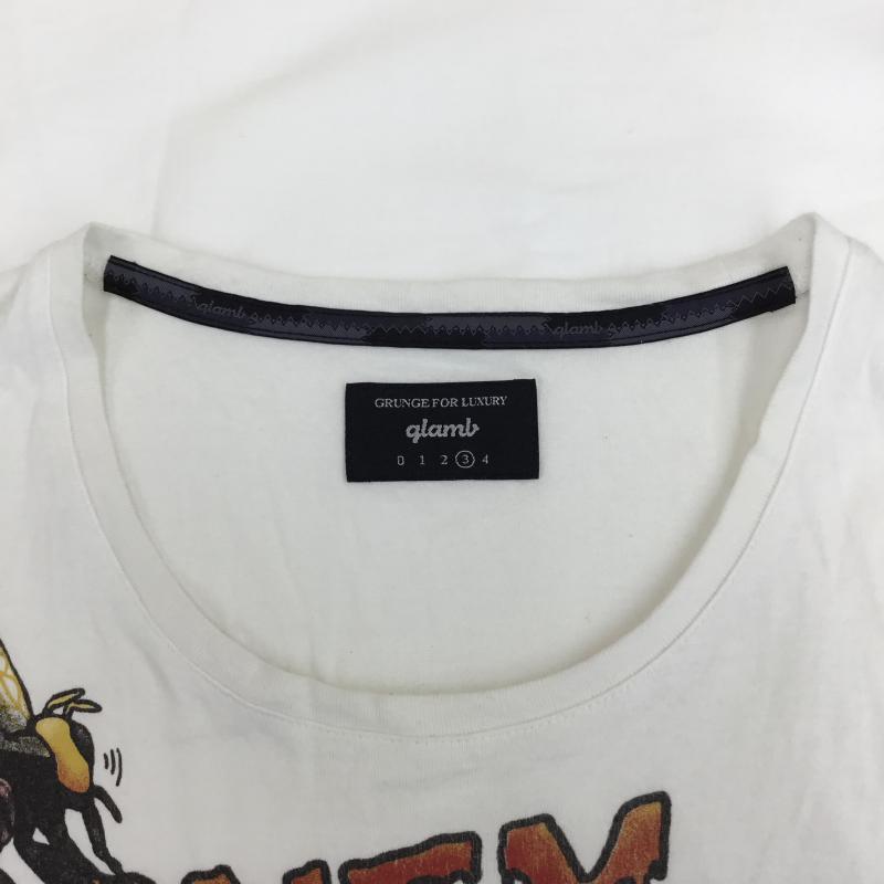 グラム glamb Tシャツ 半袖 GB01181/GS17 Karl CS 半袖 Tシャツ 3 刺繍 X プリント 白 / ホワイト / メンズ USED 古着 中古 10059312