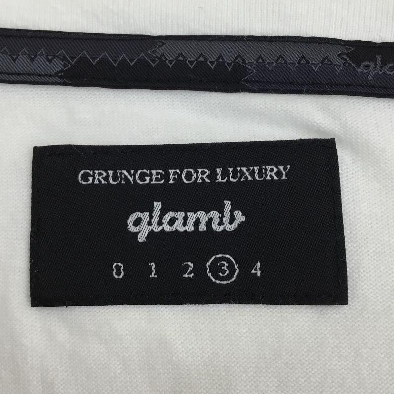 グラム glamb Tシャツ 半袖 GB01181/GS17 Karl CS 半袖 Tシャツ 3 刺繍 X プリント 白 / ホワイト / メンズ USED 古着 中古 10059312
