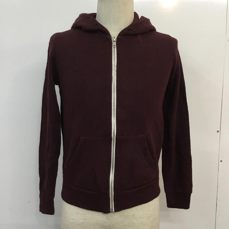 フォーエバー21 FOREVER21 パーカー 長袖 プルジップ ジップアップ S 無地 えんじ / ワインレッド / メンズ USED 古着 中古 10059416