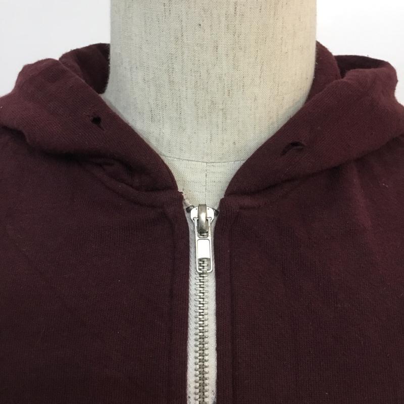フォーエバー21 FOREVER21 パーカー 長袖 プルジップ ジップアップ S 無地 えんじ / ワインレッド / メンズ USED 古着 中古 10059416