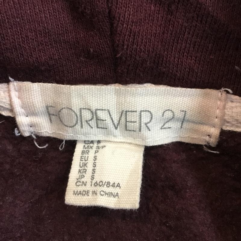 フォーエバー21 FOREVER21 パーカー 長袖 プルジップ ジップアップ S 無地 えんじ / ワインレッド / メンズ USED 古着 中古 10059416