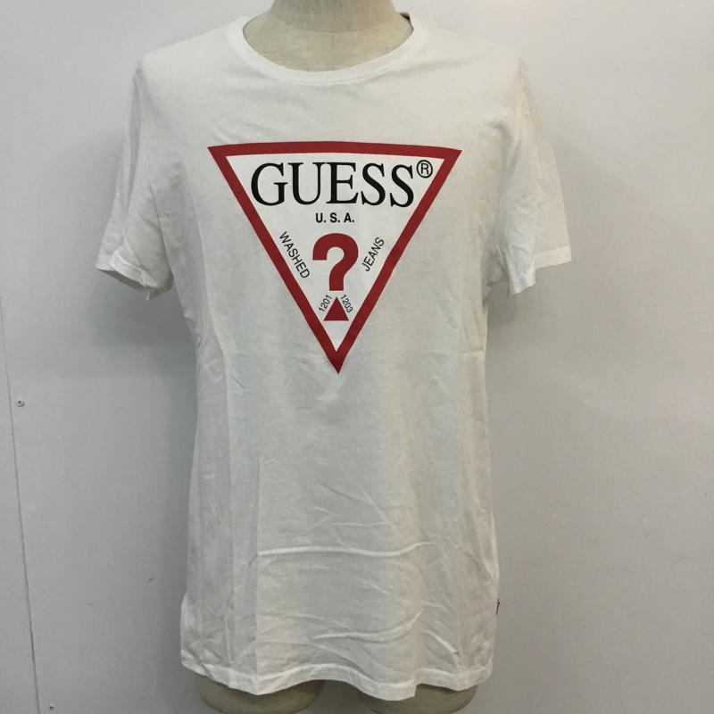 ゲス Guess Tシャツ 半袖 M01171 クルーネック ロゴ スリムフィット L プリント 白 / ホワイト / メンズ USED 古着 中古 10059545
