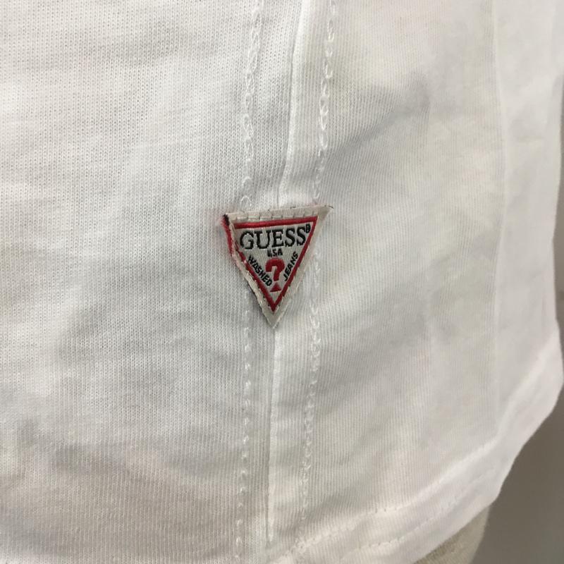 ゲス Guess Tシャツ 半袖 M01171 クルーネック ロゴ スリムフィット L プリント 白 / ホワイト / メンズ USED 古着 中古 10059545
