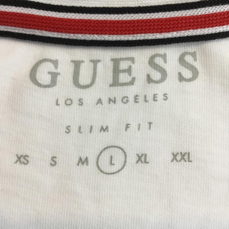 ゲス Guess Tシャツ 半袖 M01171 クルーネック ロゴ スリムフィット L プリント 白 / ホワイト / メンズ USED 古着 中古 10059545