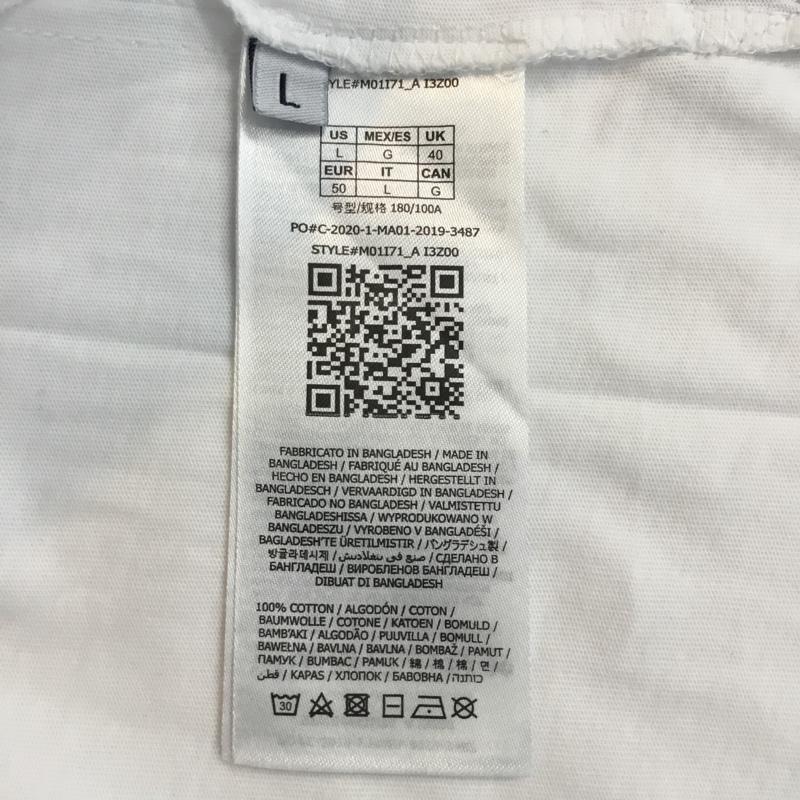 ゲス Guess Tシャツ 半袖 M01171 クルーネック ロゴ スリムフィット L プリント 白 / ホワイト / メンズ USED 古着 中古 10059545