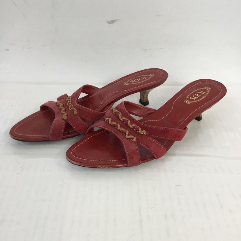 トッズ TOD'S ミュール ミュール スウェード 無地 赤 / レッド / レディース USED 古着 中古 10059721