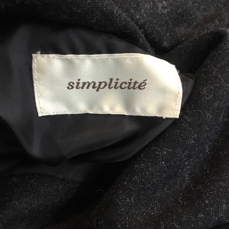 シンプリシテェ Simplicite コート コート一般 ダウン 38 無地 黒 / ブラック / レディース USED 古着 中古 10059794
