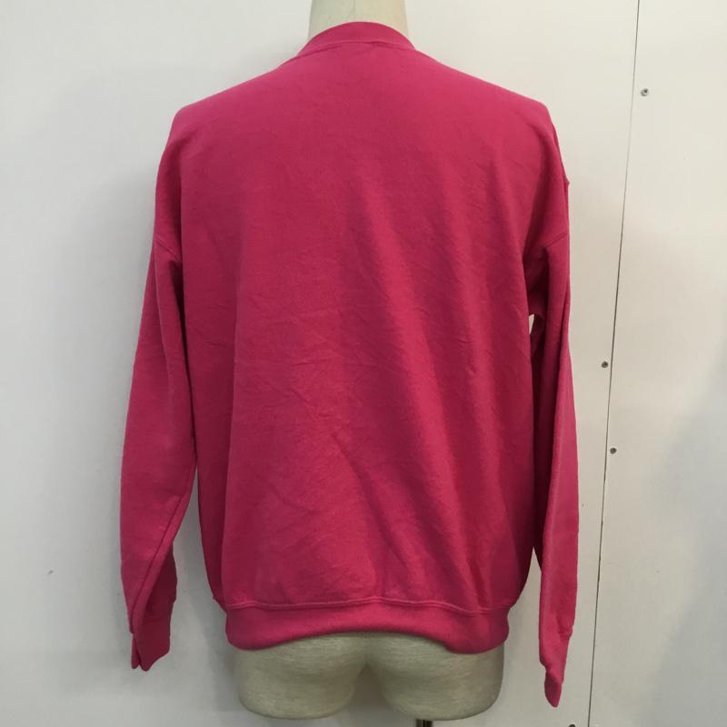 ギルダン GILDAN トレーナー 長袖 スウェット 裏起毛 M ロゴ、文字 桃 / ピンク / メンズ USED 古着 中古 10059803