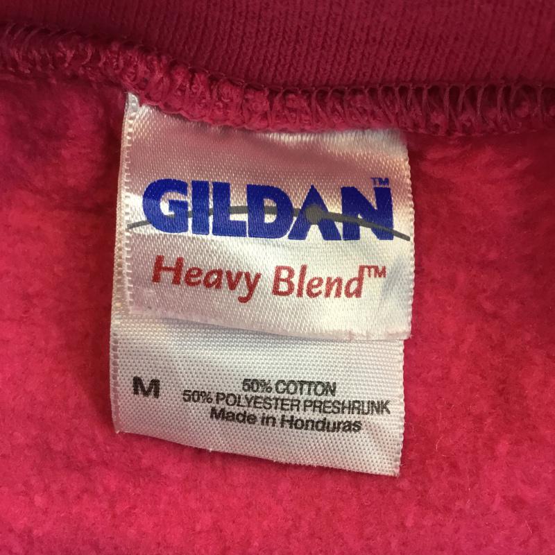 ギルダン GILDAN トレーナー 長袖 スウェット 裏起毛 M ロゴ、文字 桃 / ピンク / メンズ USED 古着 中古 10059803