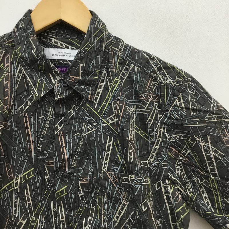 グリーンレーベルリラクシング green label relaxing シャツ、ブラウス 半袖 M 総柄 灰 / グレー / メンズ USED 古着 中古 10059861