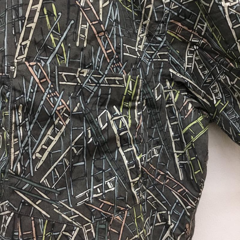 グリーンレーベルリラクシング green label relaxing シャツ、ブラウス 半袖 M 総柄 灰 / グレー / メンズ USED 古着 中古 10059861