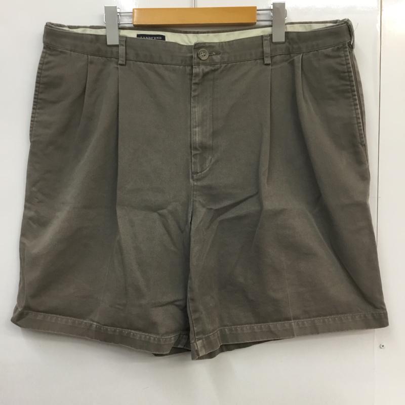 ランズエンド LANDS'END パンツ ショートパンツ ハーフパンツ コットン TRADITIONAL FIT 40インチ 無地 灰 / グレー / メンズ USED 古着 中古 10060634