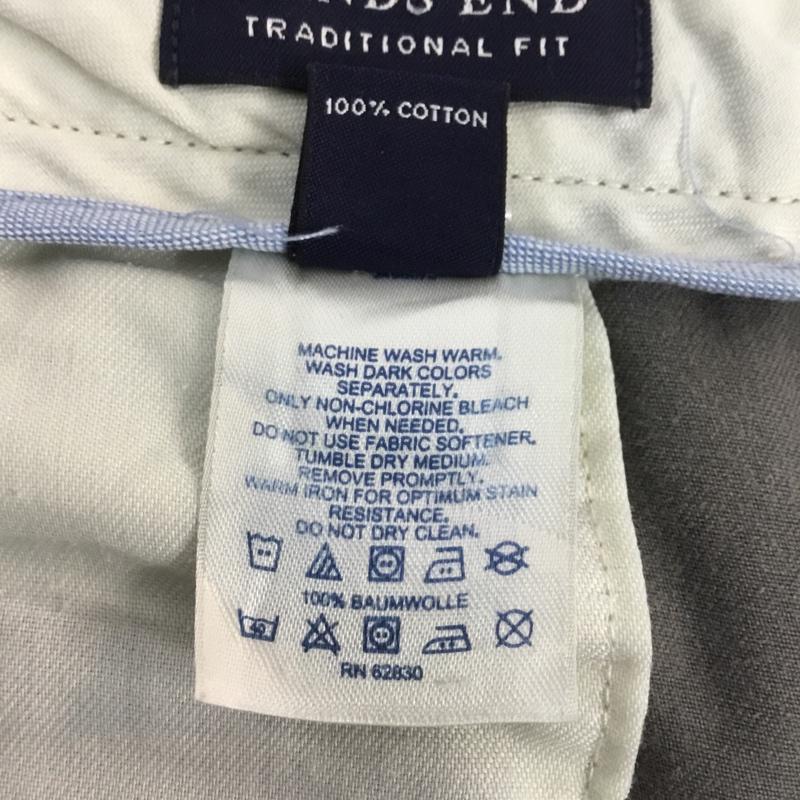 ランズエンド LANDS'END パンツ ショートパンツ ハーフパンツ コットン TRADITIONAL FIT 40インチ 無地 灰 / グレー / メンズ USED 古着 中古 10060634