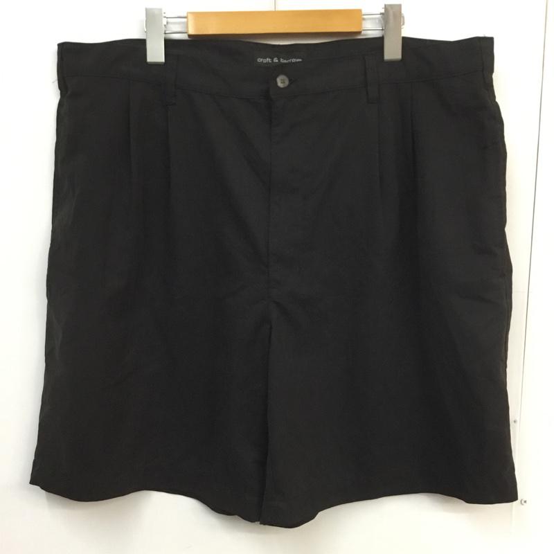 古着 USED パンツ ショートパンツ ハーフパンツ タック W40 40インチ 無地 黒 / ブラック / メンズ USED 古着 中古 10060641