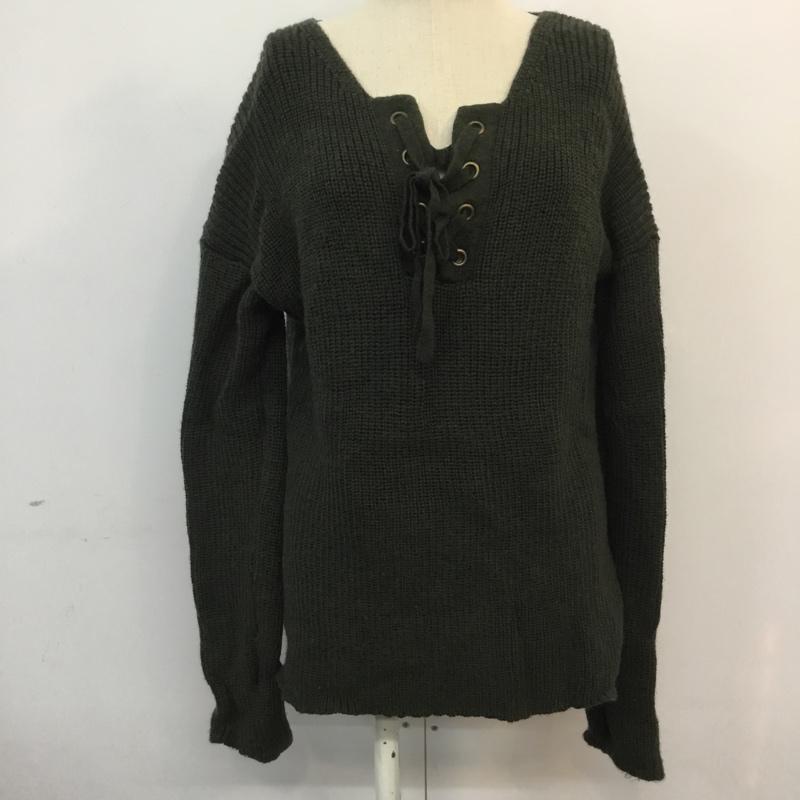 フリークスストア FREAK'S STORE ニット、セーター 長袖 無地 カーキ / カーキ / レディース USED 古着 中古 10060711