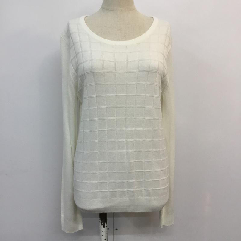 インデックス index ニット、セーター 長袖 M 無地 白 / ホワイト / レディース USED 古着 中古 10060716