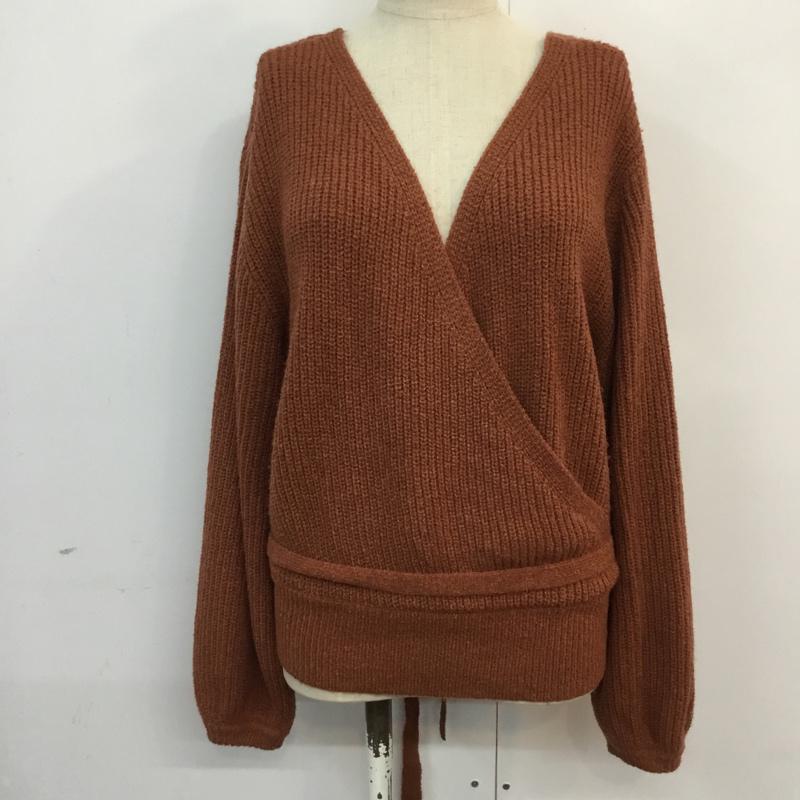 ダブルクローゼット w closet ニット、セーター 長袖 FREE 無地 茶 / ブラウン / レディース USED 古着 中古 10060719