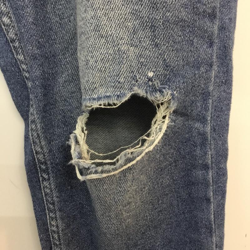 ザラメン ZARA MAN パンツ デニム、ジーンズ ダメージデニム 31インチ 無地 インディゴ / インディゴ / メンズ USED 古着 中古 10060726
