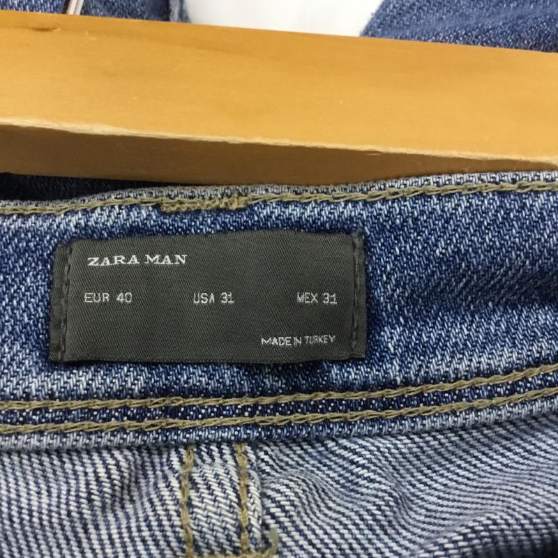 ザラメン ZARA MAN パンツ デニム、ジーンズ ダメージデニム 31インチ 無地 インディゴ / インディゴ / メンズ USED 古着 中古 10060726