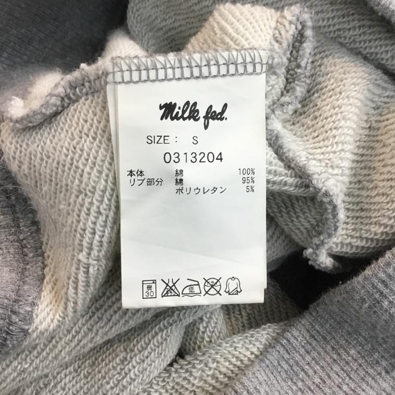 ミルクフェド MILKFED. パーカー 長袖 S ロゴ、文字 X プリント 灰 / グレー / レディース USED 古着 中古 10060729