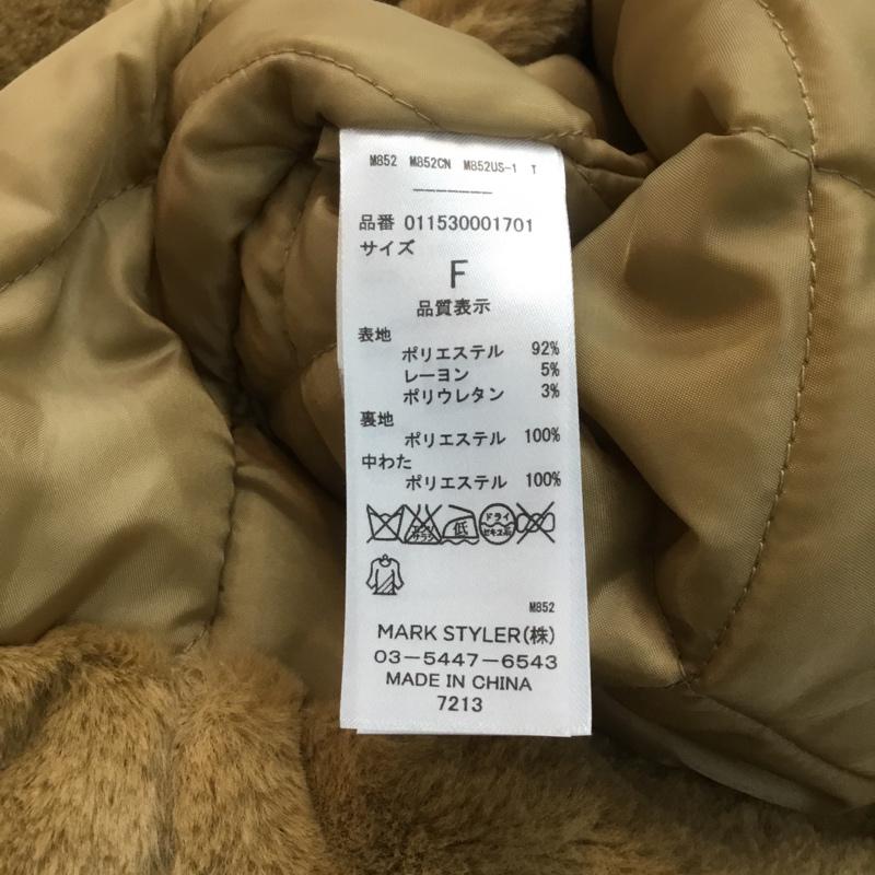 ムルーア MURUA コート コート一般 011530001701 ノーカラー ファー切り替え FREE 無地 キャメル / キャメル / レディース USED 古着 中古 10060802