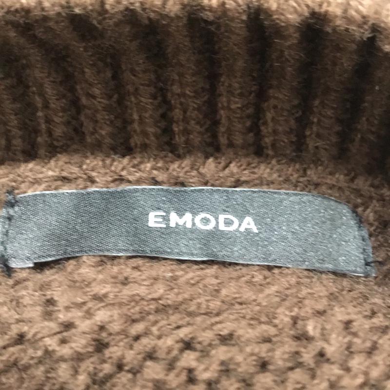 エモダ EMODA ニット、セーター 長袖 フリンジケーブルニット 041862632101 FREE 無地 茶 / ブラウン / レディース USED 古着 中古 10060889
