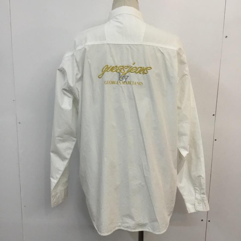 ゲス Guess シャツ、ブラウス 長袖 L 無地 白 / ホワイト / メンズ USED 古着 中古 10061030