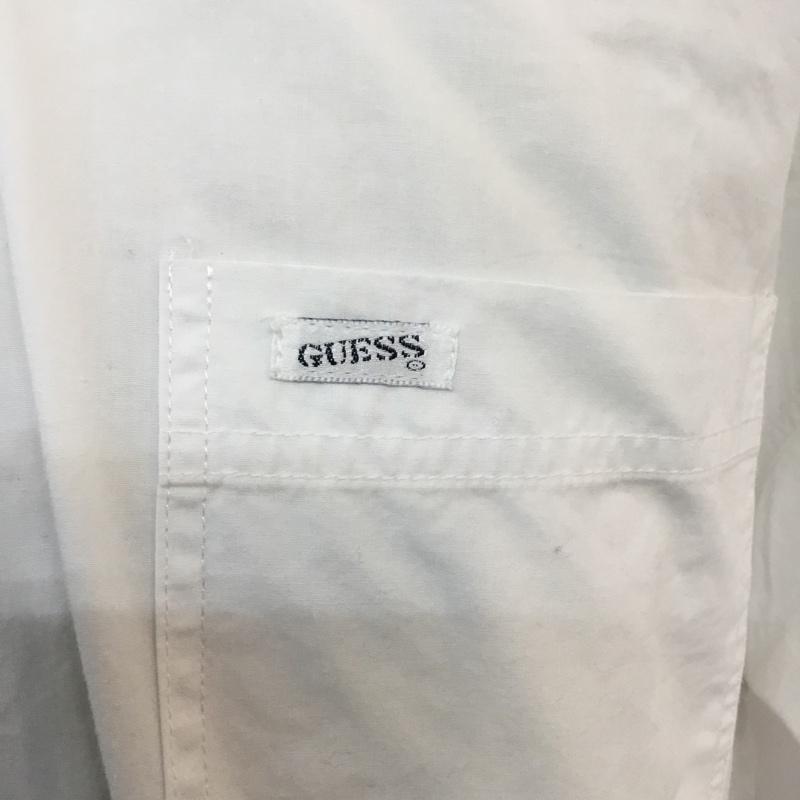 ゲス Guess シャツ、ブラウス 長袖 L 無地 白 / ホワイト / メンズ USED 古着 中古 10061030