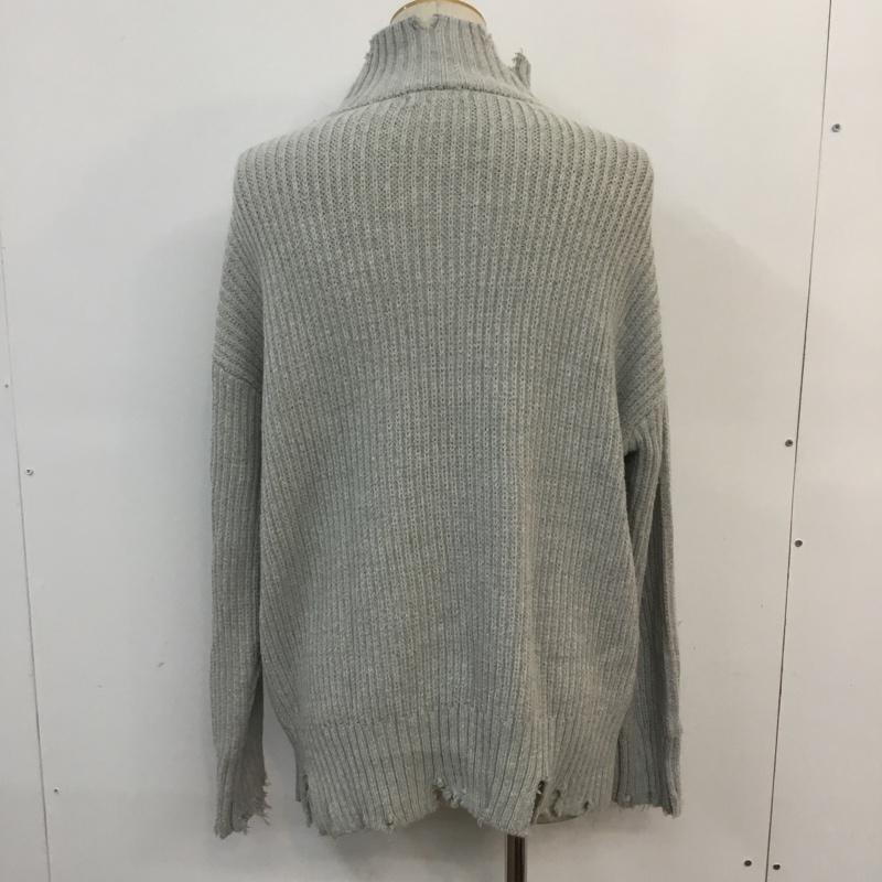 ジーナシス JEANASIS ニット、セーター 長袖 js062805tp クラッシュハイネックプルオーバー FREE 無地 灰 / グレー / レディース USED 古着 中古 10061036