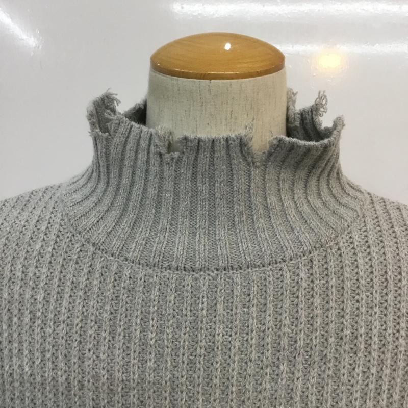 ジーナシス JEANASIS ニット、セーター 長袖 js062805tp クラッシュハイネックプルオーバー FREE 無地 灰 / グレー / レディース USED 古着 中古 10061036