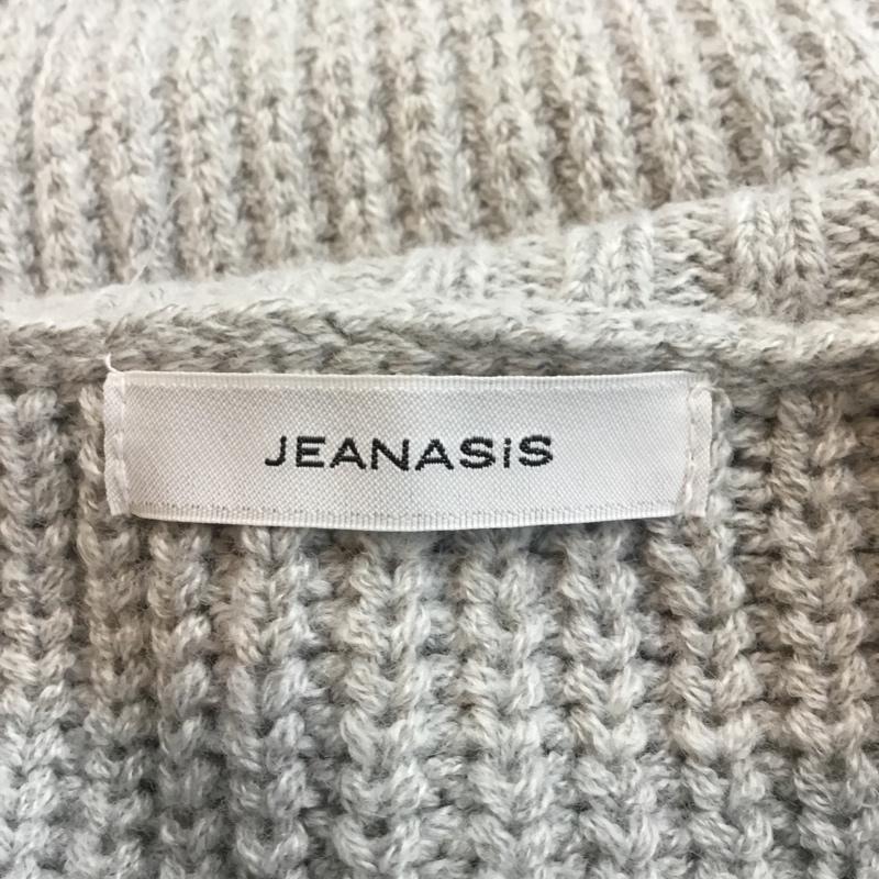 ジーナシス JEANASIS ニット、セーター 長袖 js062805tp クラッシュハイネックプルオーバー FREE 無地 灰 / グレー / レディース USED 古着 中古 10061036