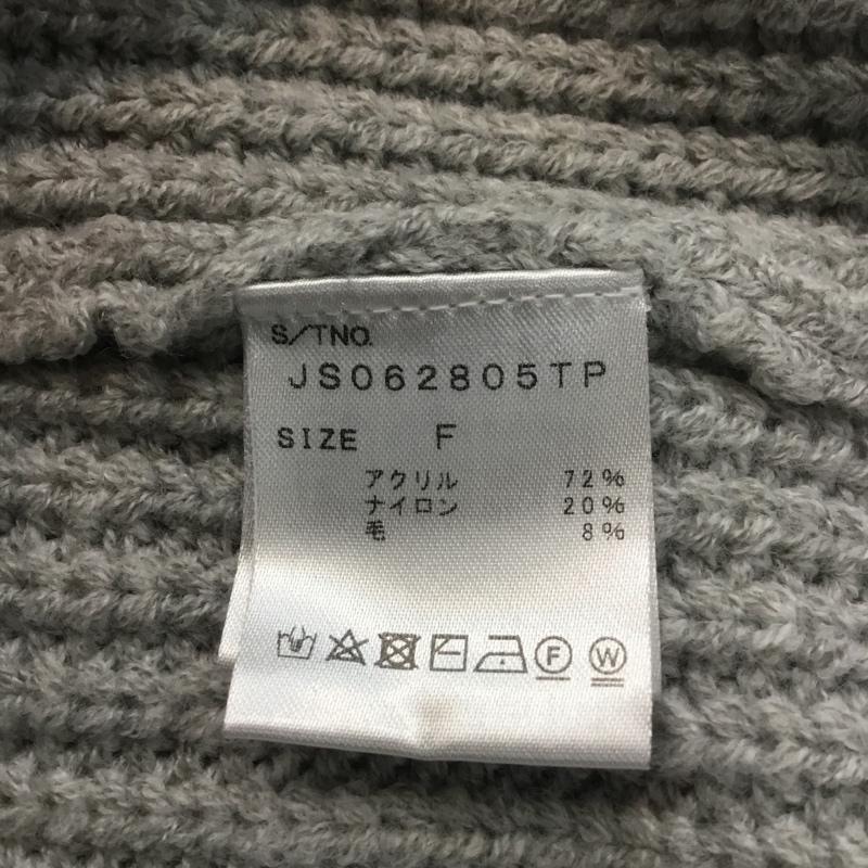 ジーナシス JEANASIS ニット、セーター 長袖 js062805tp クラッシュハイネックプルオーバー FREE 無地 灰 / グレー / レディース USED 古着 中古 10061036
