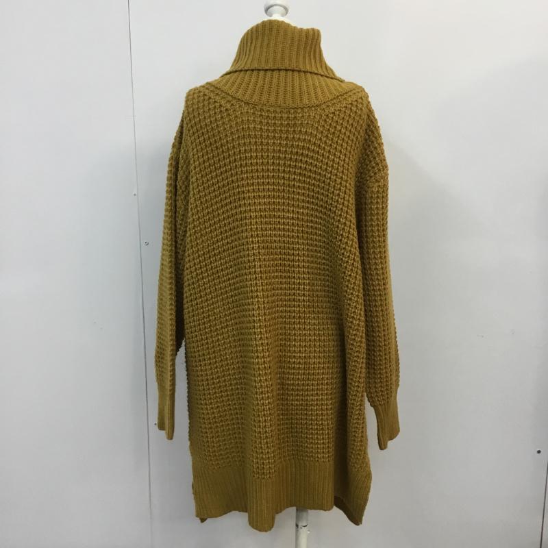 フリークスストア FREAK'S STORE ニット、セーター 長袖 ワッフルニットチュニック ワンピース FREE 無地 マスタード / マスタード / レディース USED 古着 中古 10061276