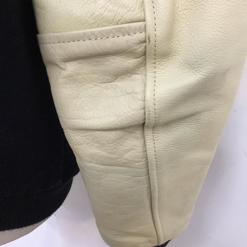 フリークスストア FREAK'S STORE ジャケット、上着 ジャンパー、ブルゾン 153-3501 スタジャン レザー切替 S 無地 紺 / ネイビー / X アイボリー / アイボリー / レディース USED 古着 中古 10061451