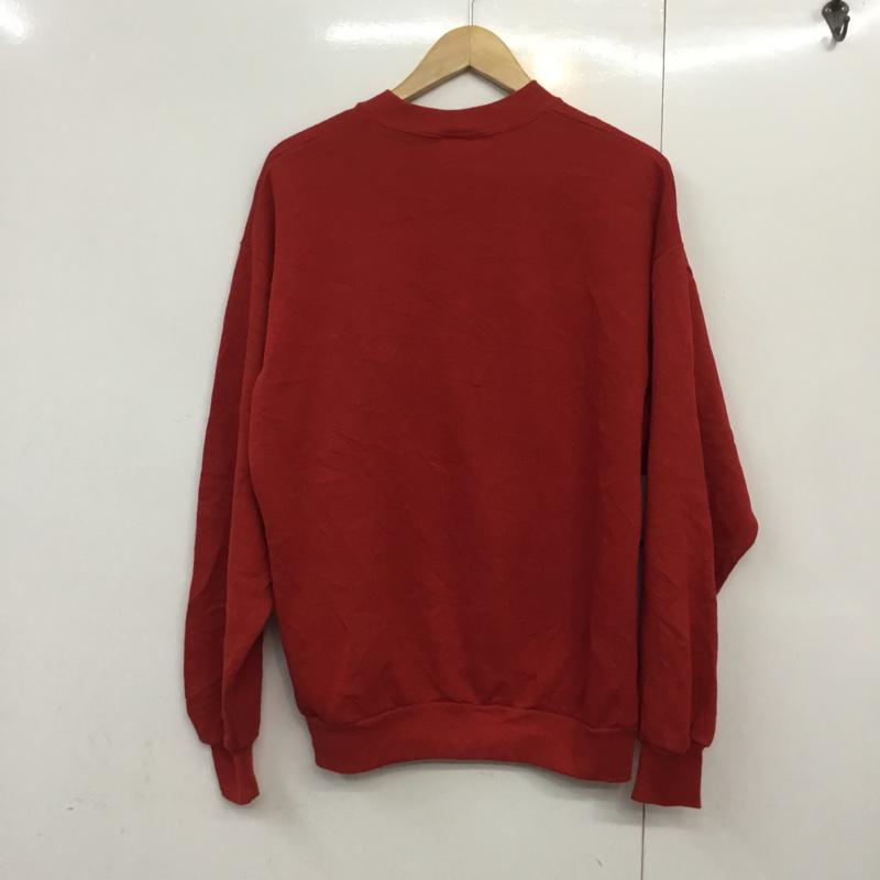 古着 USED トレーナー 長袖 スウェット 裏起毛 雪だるま L キャラクター 赤 / レッド / レディース USED 古着 中古 10061498