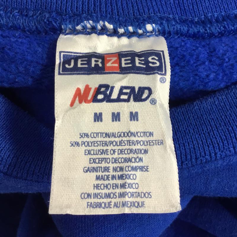 ジャージーズ JERZEES トレーナー 長袖 スウェット 裏起毛 サッカーボール M ロゴ、文字 青 / ブルー / メンズ USED 古着 中古 10061500