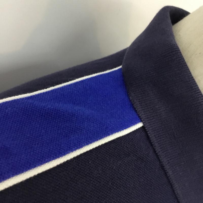 ポロバイラルフローレン Polo by RALPH LAUREN ポロシャツ 半袖 KK-RL-GM-3311 鹿の子 テニスラケット 刺繍 L ワンポイント 紺 / ネイビー / X 青 / ブルー / メンズ USED 古着 中古 10061792