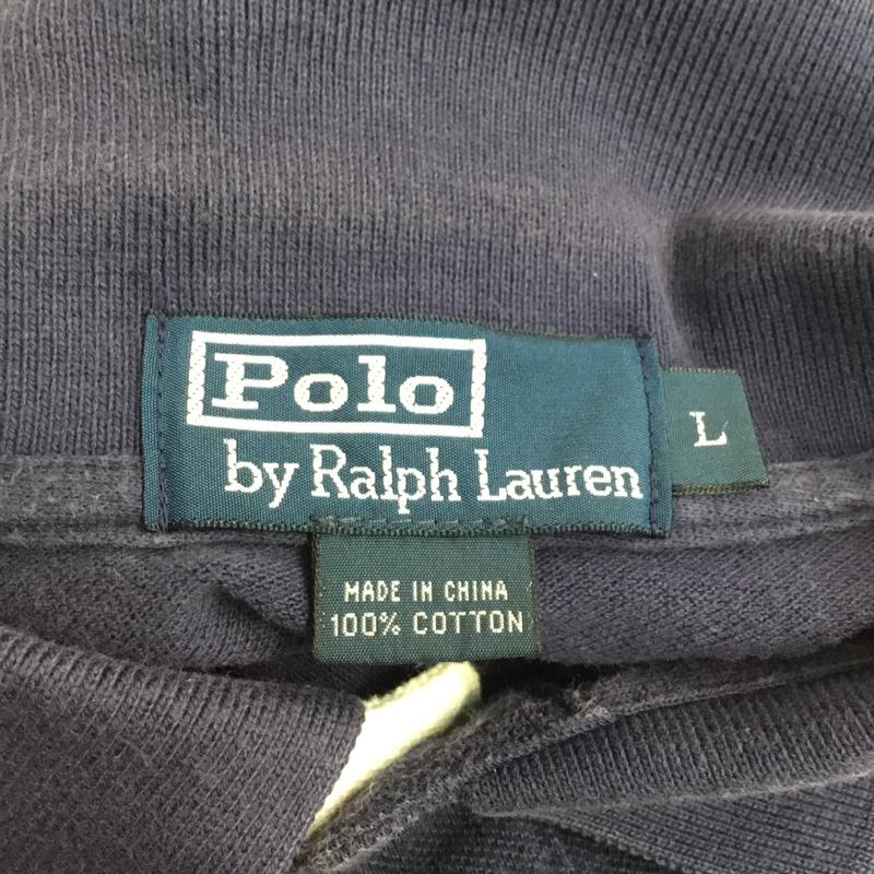 ポロバイラルフローレン Polo by RALPH LAUREN ポロシャツ 半袖 KK-RL-GM-3311 鹿の子 テニスラケット 刺繍 L ワンポイント 紺 / ネイビー / X 青 / ブルー / メンズ USED 古着 中古 10061792
