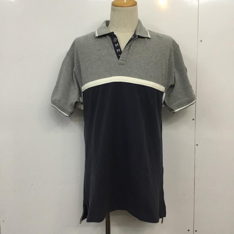 トミーヒルフィガー TOMMY HILFIGER ポロシャツ 半袖 84464601 スキッパー 鹿の子 S ロゴ、文字 灰 / グレー / X 白 / ホワイト / X 紺 / ネイビー / メンズ USED 古着 中古 10061793