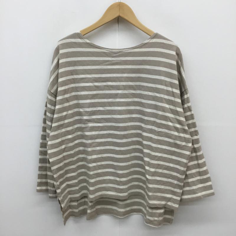 サマンサモスモス SM2 カットソー 長袖 FREE ボーダー柄 白 / ホワイト / X ベージュ / ベージュ / レディース USED 古着 中古 10061840