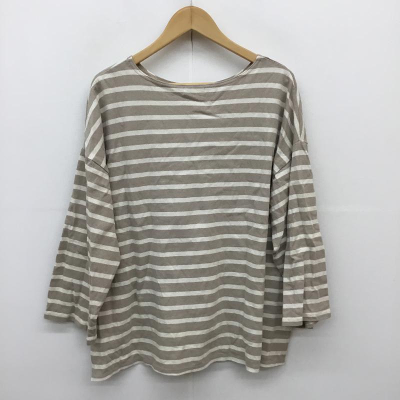 サマンサモスモス SM2 カットソー 長袖 FREE ボーダー柄 白 / ホワイト / X ベージュ / ベージュ / レディース USED 古着 中古 10061840