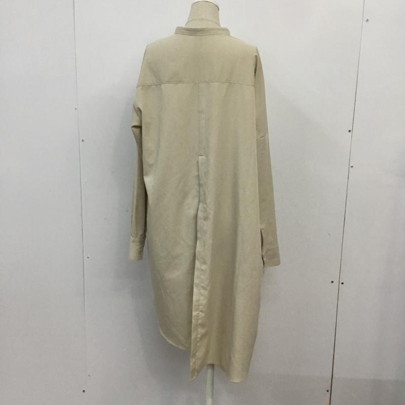 ケービーエフ KBF シャツ、ブラウス 長袖 KB14-23Y030 アシンメトリーロングシャツ 無地 ベージュ / ベージュ / レディース USED 古着 中古 10062321