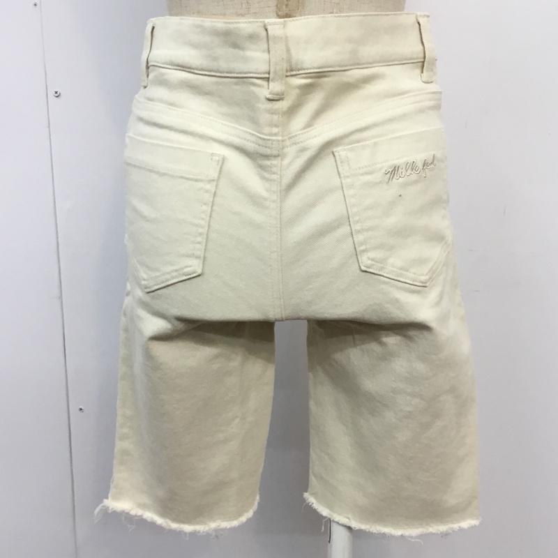 ミルクフェド MILKFED. パンツ ショートパンツ 103201031016 BIKER PANTS ベイカーパンツ ハーフパンツ タグ付き カットオフ S ロゴ、文字 白 / ホワイト / レディース USED 古着 中古 10062334