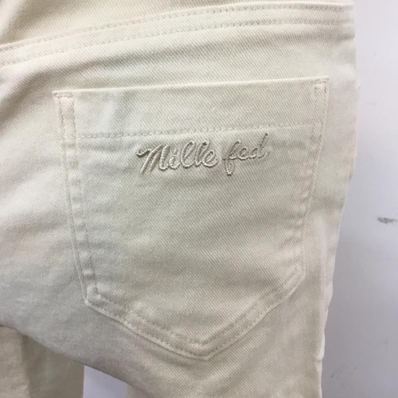 ミルクフェド MILKFED. パンツ ショートパンツ 103201031016 BIKER PANTS ベイカーパンツ ハーフパンツ タグ付き カットオフ S ロゴ、文字 白 / ホワイト / レディース USED 古着 中古 10062334