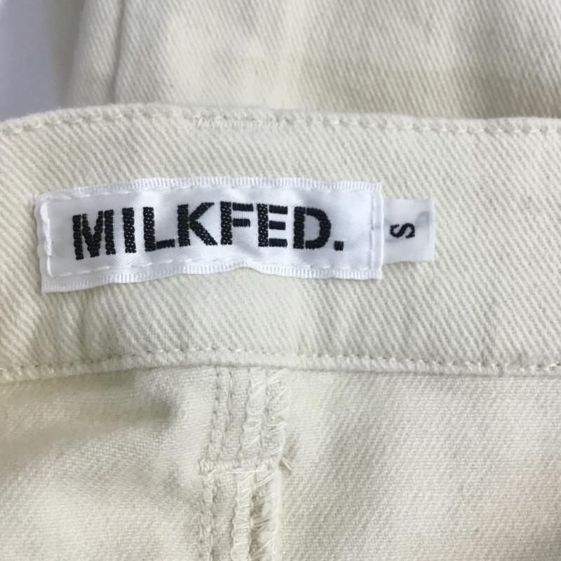 ミルクフェド MILKFED. パンツ ショートパンツ 103201031016 BIKER PANTS ベイカーパンツ ハーフパンツ タグ付き カットオフ S ロゴ、文字 白 / ホワイト / レディース USED 古着 中古 10062334