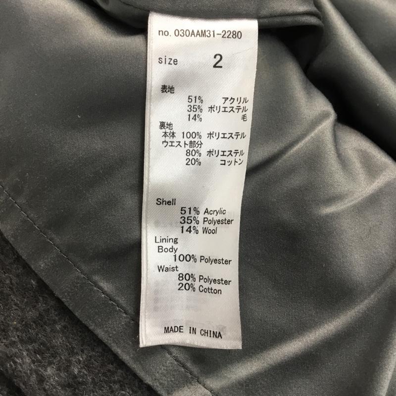 スライ SLY スカート ひざ丈スカート 030AAM31-2280 FRONT BELTED WOOL LIKE SK ベルト 2 無地 灰 / グレー / レディース USED 古着 中古 10062336